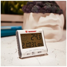 Метеостанции REXANT RM-011 70-0511 {Термогигрометр комнатный с часами и функцией будильника}